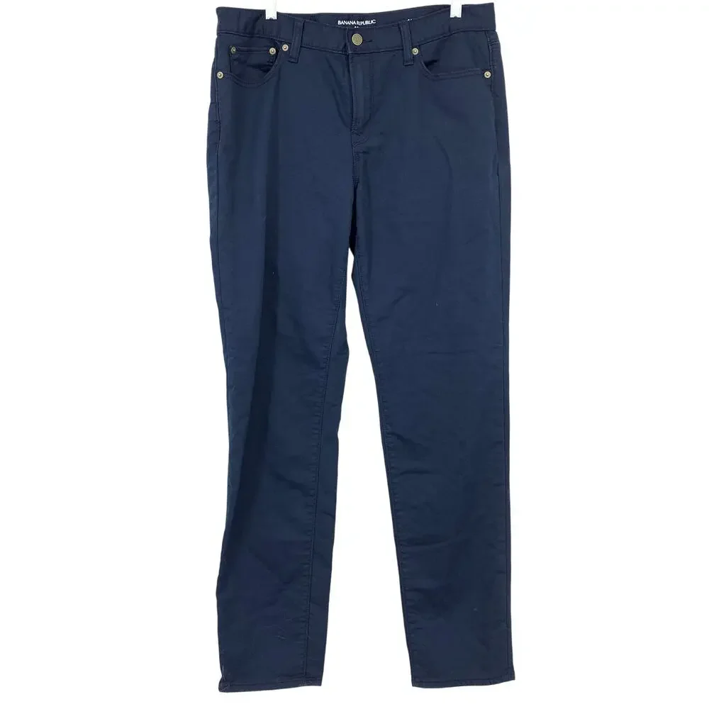 Banana Republic Travel Jean Mens 34 X 34 Athletic Fit Pants Navy Blue